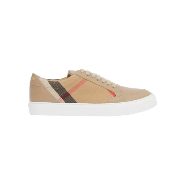 Burberry House Check Cotton and Leather Sneakers - BS06