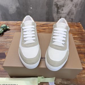 Burberry Leather, Suede and Check Cotton Sneakers - BS114