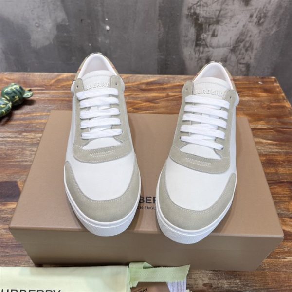 Burberry Leather, Suede and Check Cotton Sneakers - BS114