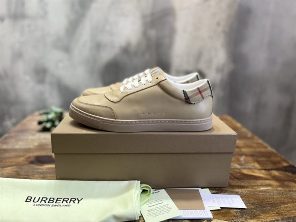 Burberry Leather and Check Cotton Sneakers - BS116