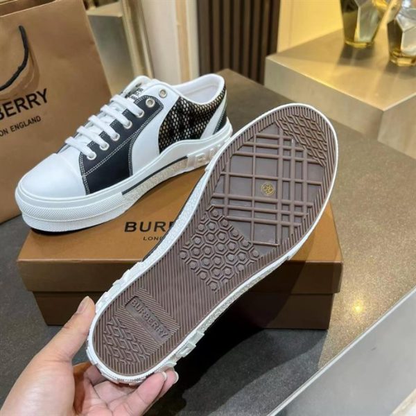 Burberry Vintage Check Cotton, Mesh and Leather Sneakers – BS19