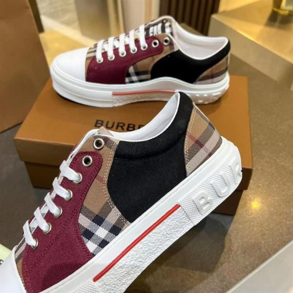 Burberry Vintage Check Cotton, Mesh and Leather Sneakers – BS20