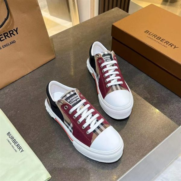 Burberry Vintage Check Cotton, Mesh and Leather Sneakers – BS20