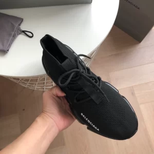 Balenciaga Speed Lace-Up Sneaker in Black Knit - GS52