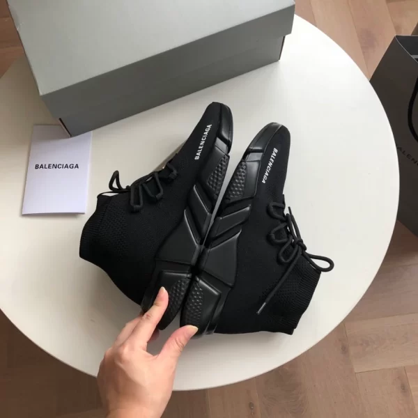 Balenciaga Speed Lace-Up Sneaker in Black Knit - GS52