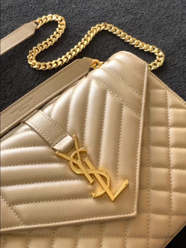 Saint Laurent Medium Envelope in Matelassé Lambskin Bag - YSL34