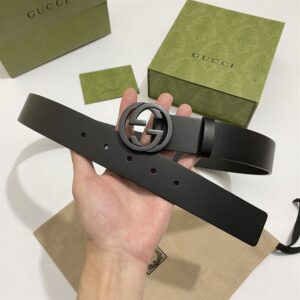 GG Leather Belt With Interlocking G - GB10