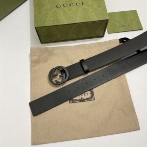 GG Leather Belt With Interlocking G - GB10