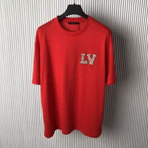 Louis Vuitton Cotton Pique T-Shirt With Embroidered LV Patch - LT79