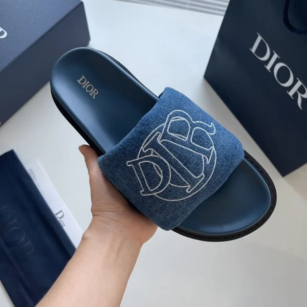 Dior Aqua Sandal Blue Quilted Denim - SD13