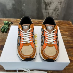 Dior B30 Sneaker Cream Mesh and Orange Technical Fabric - DS83