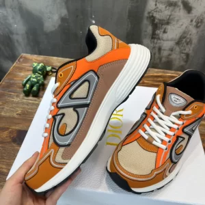 Dior B30 Sneaker Cream Mesh and Orange Technical Fabric - DS83