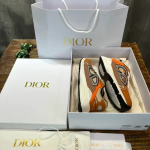 Dior B30 Sneaker Cream Mesh and Orange Technical Fabric - DS83