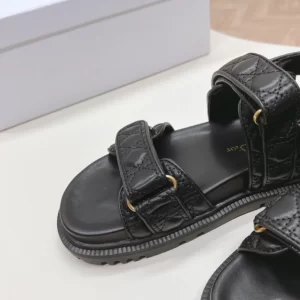 Dioract Sandal Black Quilted Cannage Calfskin - SD01