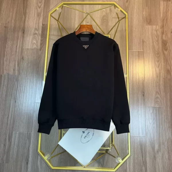 Prada Oversized Cotton Sweatshirt With Triangle Logo - HP16