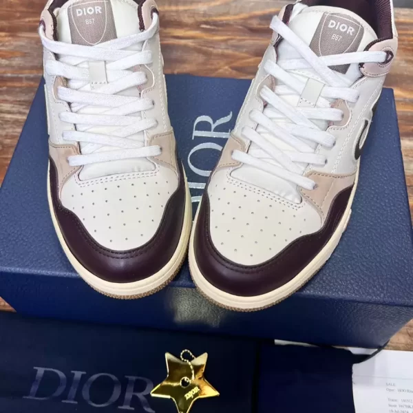 Dior B57 Low-Top Sneaker Burgundy and Cream Smooth Calfskin - DS103