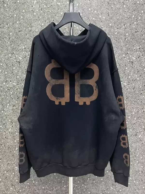 Balenciaga Crypto Hoodie Medium Fit in Black - HB07