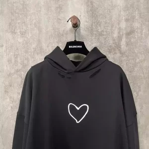 Balenciaga Lovey Hoodie Oversized in Black and White - HB12