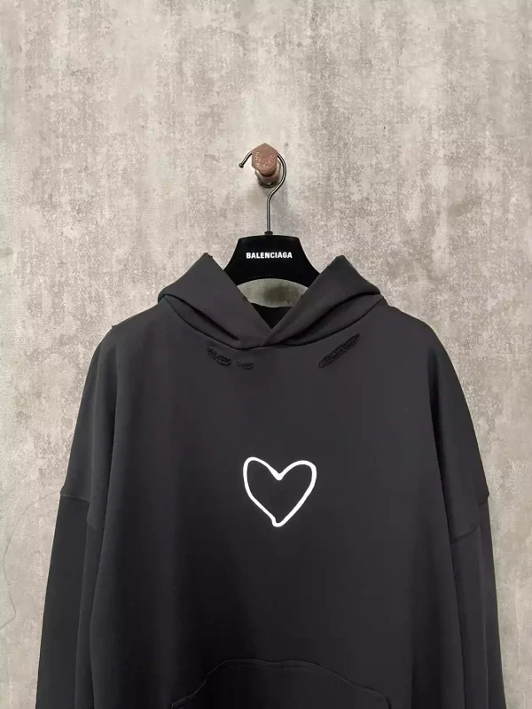 Balenciaga Lovey Hoodie Oversized in Black and White - HB12