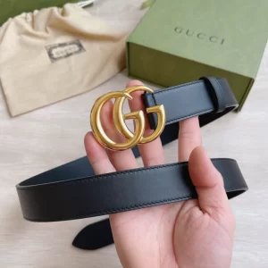 Gucci Marmont Leather Belt With Shiny Buckle - GB21