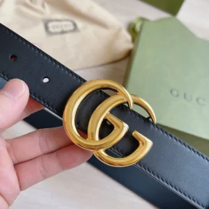 Gucci Marmont Leather Belt With Shiny Buckle - GB21