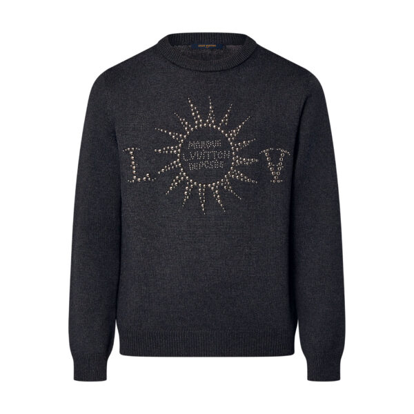 LV Embellished Long-Sleeved Merino Wool Crewneck - HL14