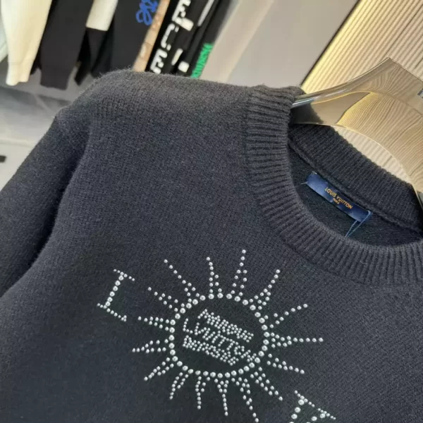 LV Embellished Long-Sleeved Merino Wool Crewneck - HL14