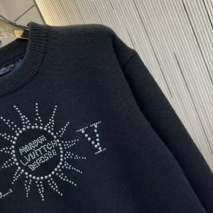 LV Embellished Long-Sleeved Merino Wool Crewneck - HL14