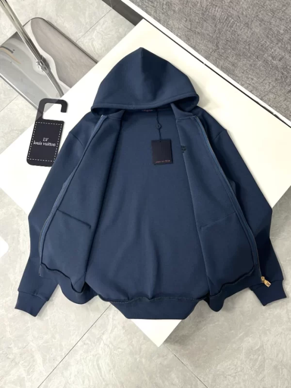 LV Embroidered Jersey Zip Through Hoodie - HL48