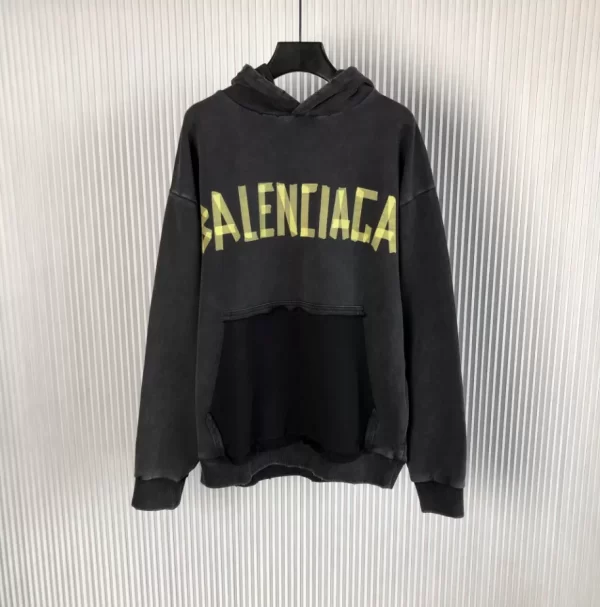 Balenciaga New Tape Type Ripped Pocket Hoodie Oversized - HB24