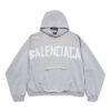 Balenciaga New Tape Type Tr Ripped Pocket Hoodie in Grey - HB25