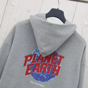 Balenciaga Planet Earth Zip-Up Hoodie Regular Fit - HB32