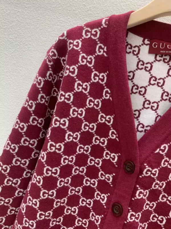 Gucci Reversible GG Wool Jacquard Cardigan