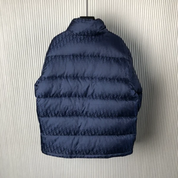 Dior Oblique Down Jacket Navy Blue Technical Jacquard