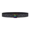 Louis Vuitton Initiales Cintura Reversibile Monogram Eclipse Taiga 40MM Arcobaleno - LB81