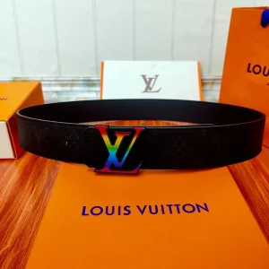 Louis Vuitton Initiales Cintura Reversibile Monogram Eclipse Taiga 40MM Arcobaleno - LB81