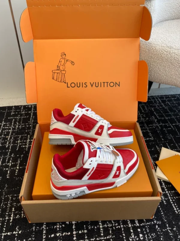 Louis Vuitton Trainer Sneaker In Sari Red - LS234