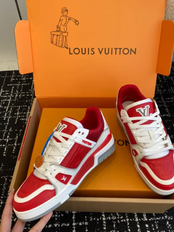 Louis Vuitton Trainer Sneaker In Sari Red - LS234